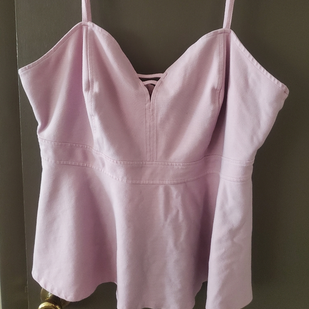 City chic pale pink peplum top